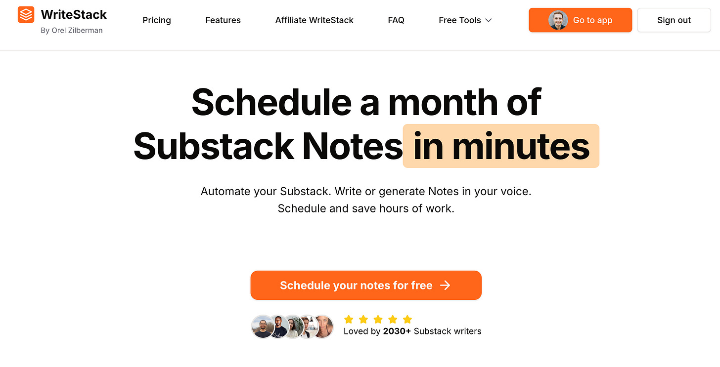 WriteStack dashboard with retention metrics shared transparently
